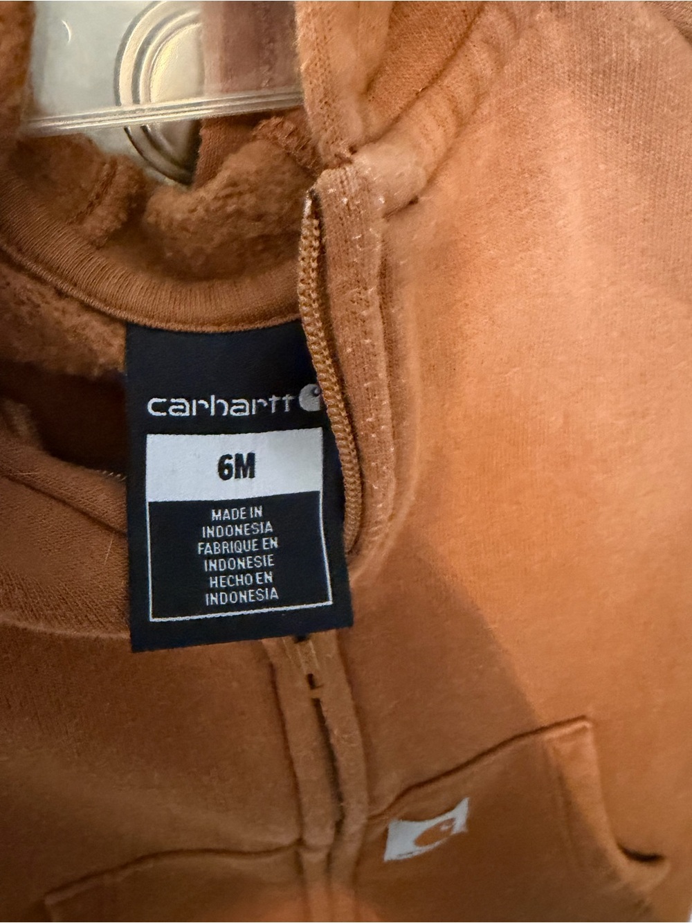 Carhartt Brown Hooded Fleece One-Piece for Kids - Picture 4 of 4